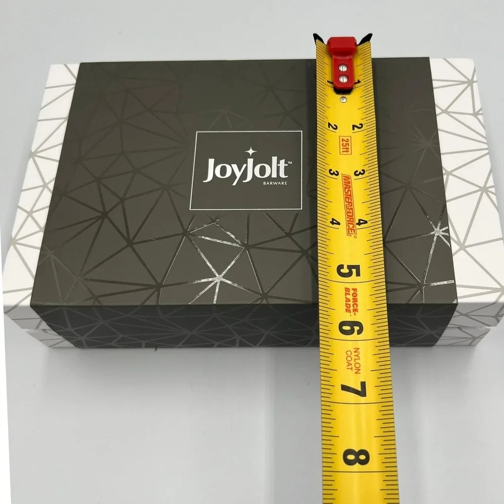 JoyJolt Carre Shot Glass Set 4pc Clear Geometric 1.8oz New
